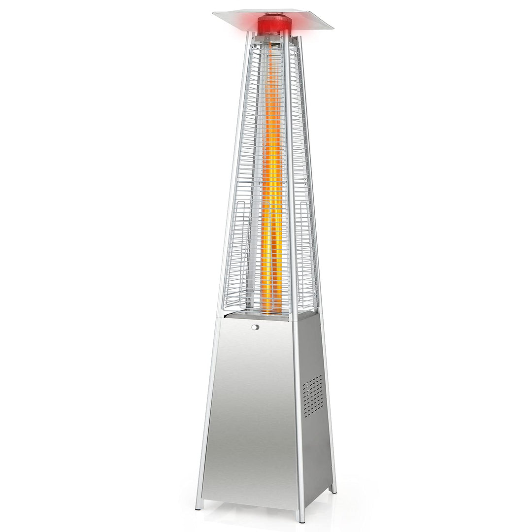 Giantex Outdoor Propane Patio Heaters, 42,000 BTU Pyramid Style Gas Porch and Deck Heater w/Dancing Flame