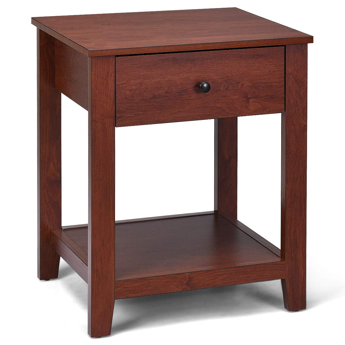 Giantex Contemporary Accent Espresso Furniture End Table (1)