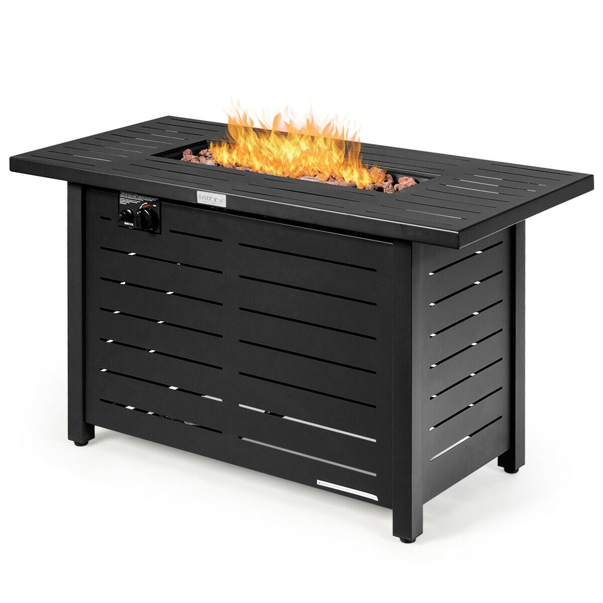 Propane Fire Pit Table, 42 Inch 60,000 BTU Rectangular Gas Fire Pit Table