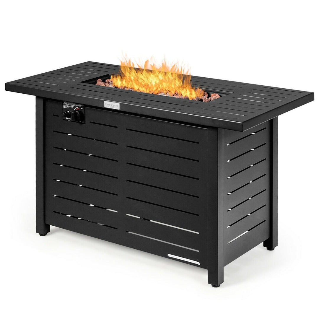 Propane Fire Pit Table, 42 Inch 60,000 BTU Rectangular Gas Fire Pit Table