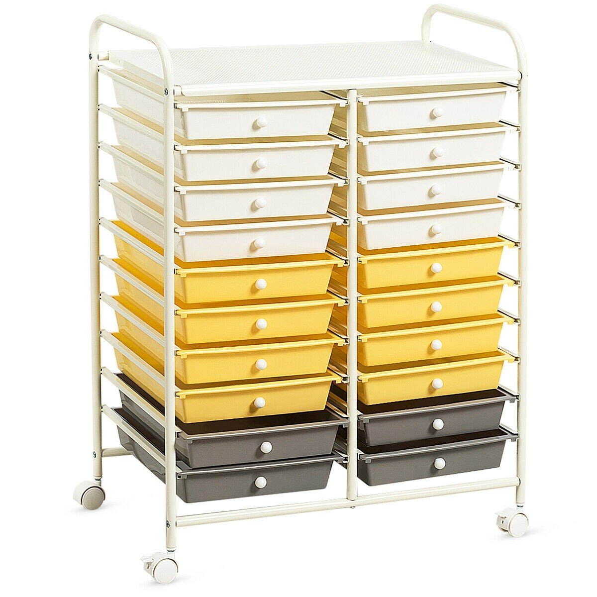 Giantex Storage Drawer Carts, 20-Drawer Organizer, Utility Cart on Wheels