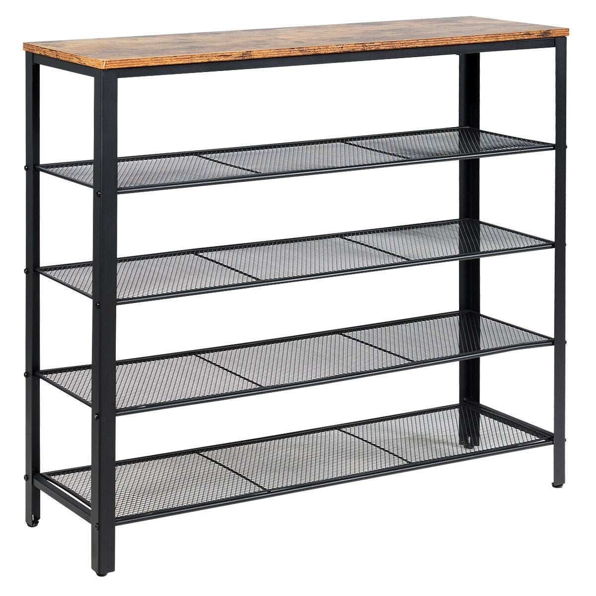 5-Tier Shoe Rack, Industrial Metal Shoe Storage Organizer - Giantexus