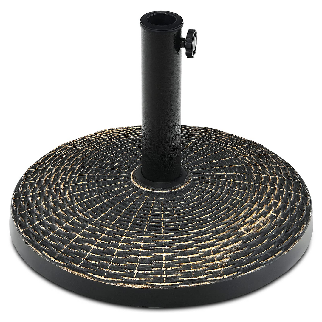 Giantex Round Patio Umbrella Base for 1.5" or 1.9" Diameter Pole, 27 lbs Heavy-Duty Resin Outdoor Umbrella Stand