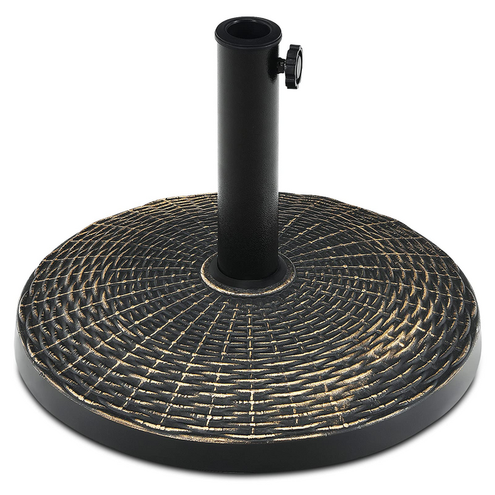 Giantex Round Patio Umbrella Base for 1.5" or 1.9" Diameter Pole, 27 lbs Heavy-Duty Resin Outdoor Umbrella Stand