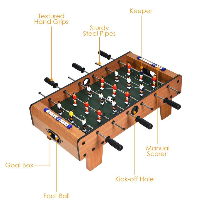 Giantex Foosball Table, 27in Mini Football Table Game w/ 2 Footballs, Score Keepers (Natural) - Giantexus