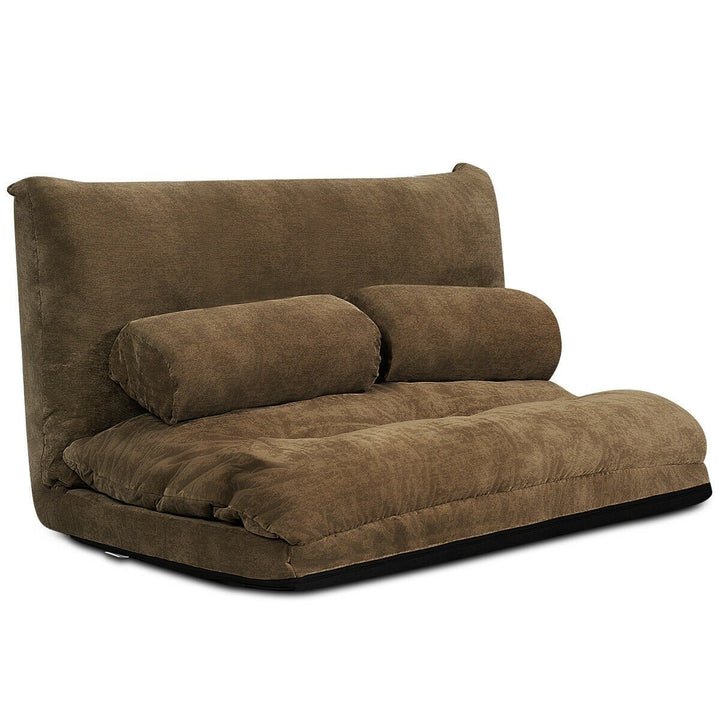 Adjustable Floor Sofa Couch with 2 Pillows, Multi-Functional 6-Position Foldable Lazy Sofa Sleeper Bed - Giantexus