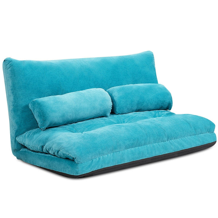 Adjustable Floor Sofa Couch with 2 Pillows, Multi-Functional 6-Position Foldable Lazy Sofa Sleeper Bed - Giantexus