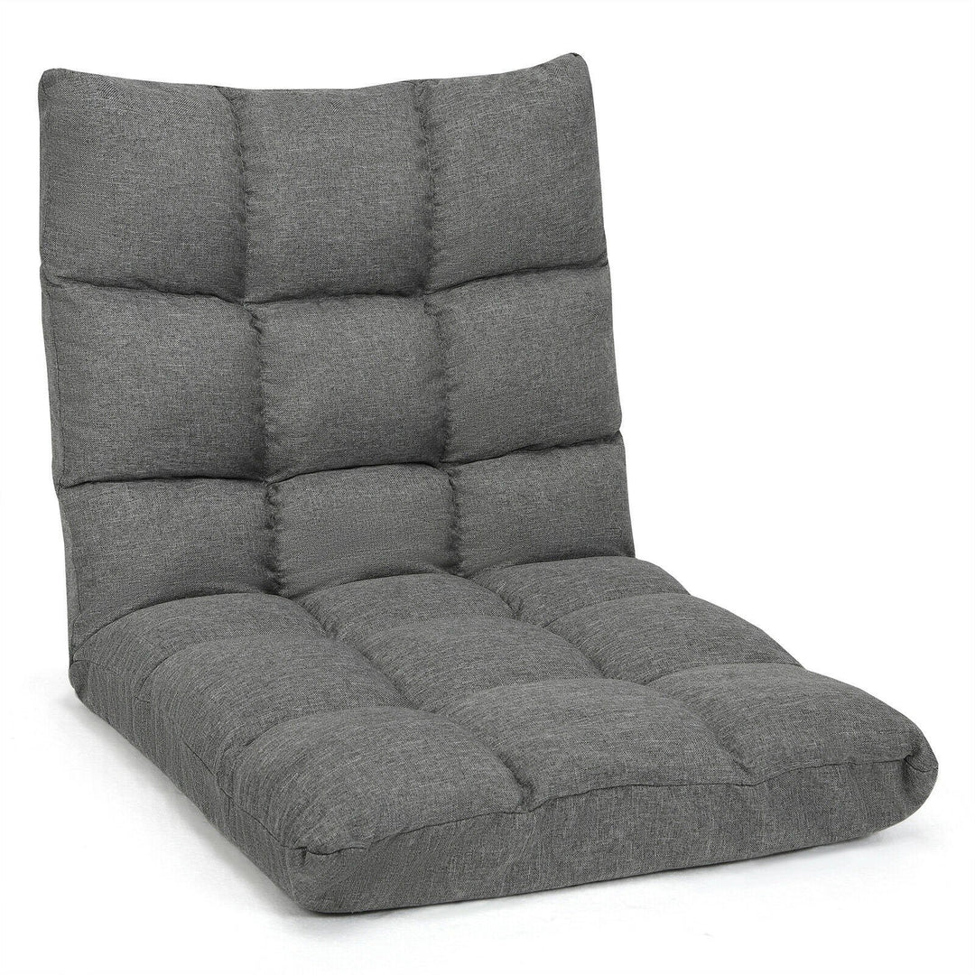 Adjustable Floor Gaming Sofa Chair 14-Position Cushioned Folding - Giantexus