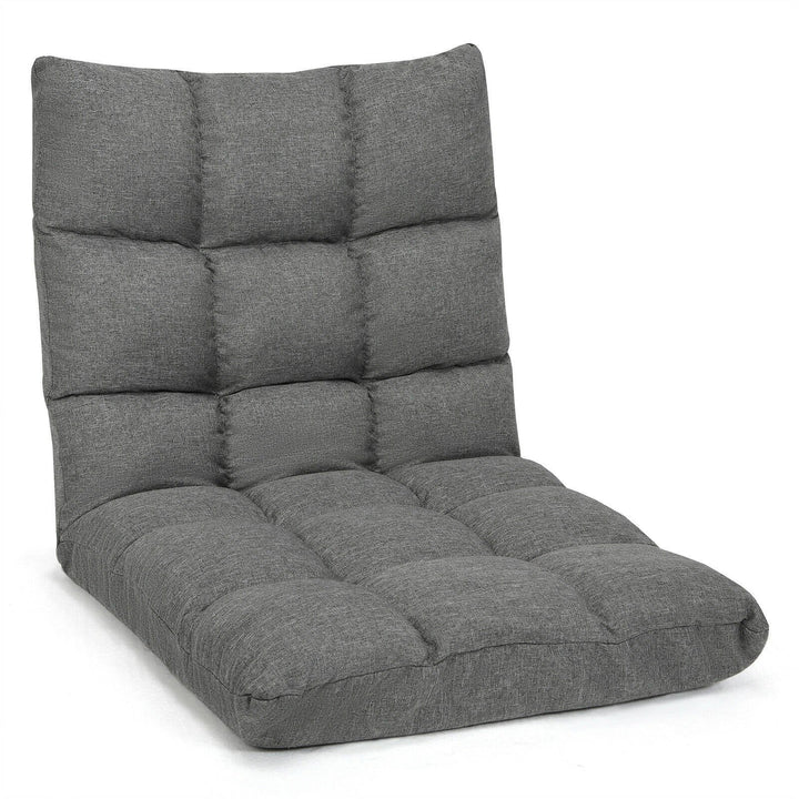 Adjustable Floor Gaming Sofa Chair 14-Position Cushioned Folding - Giantexus