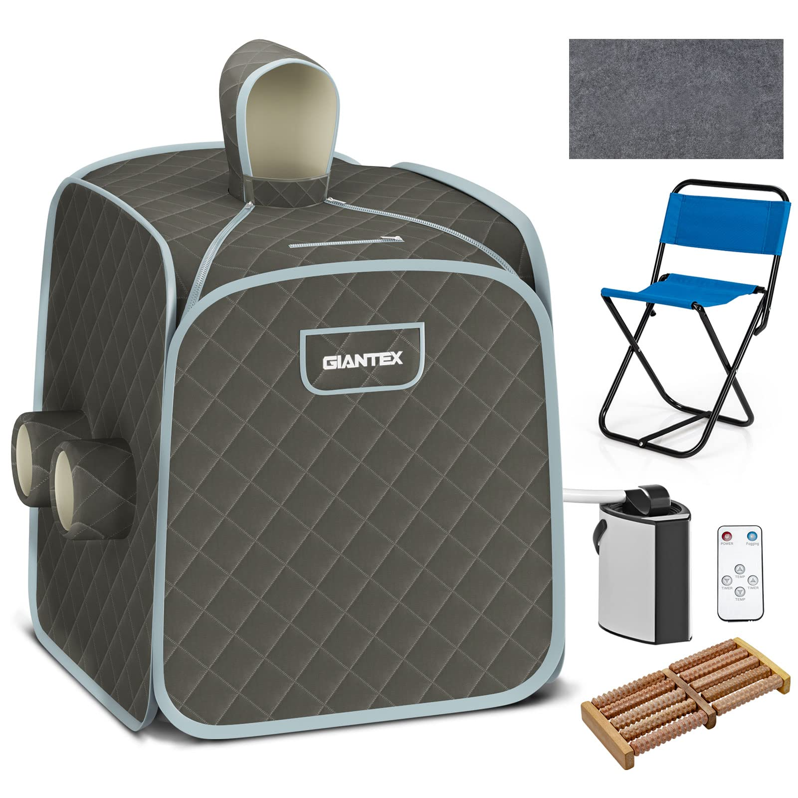 Giantex Portable Folding Sauna, 1 or 2 Person Steam Spa with Remote Control