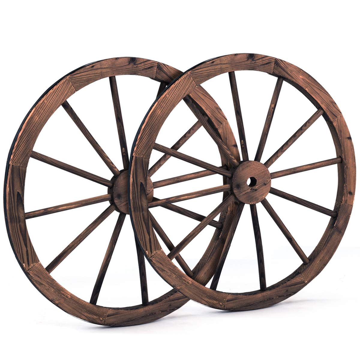 Giantex 30-Inch Set of Two Decorative Wooden Wheel