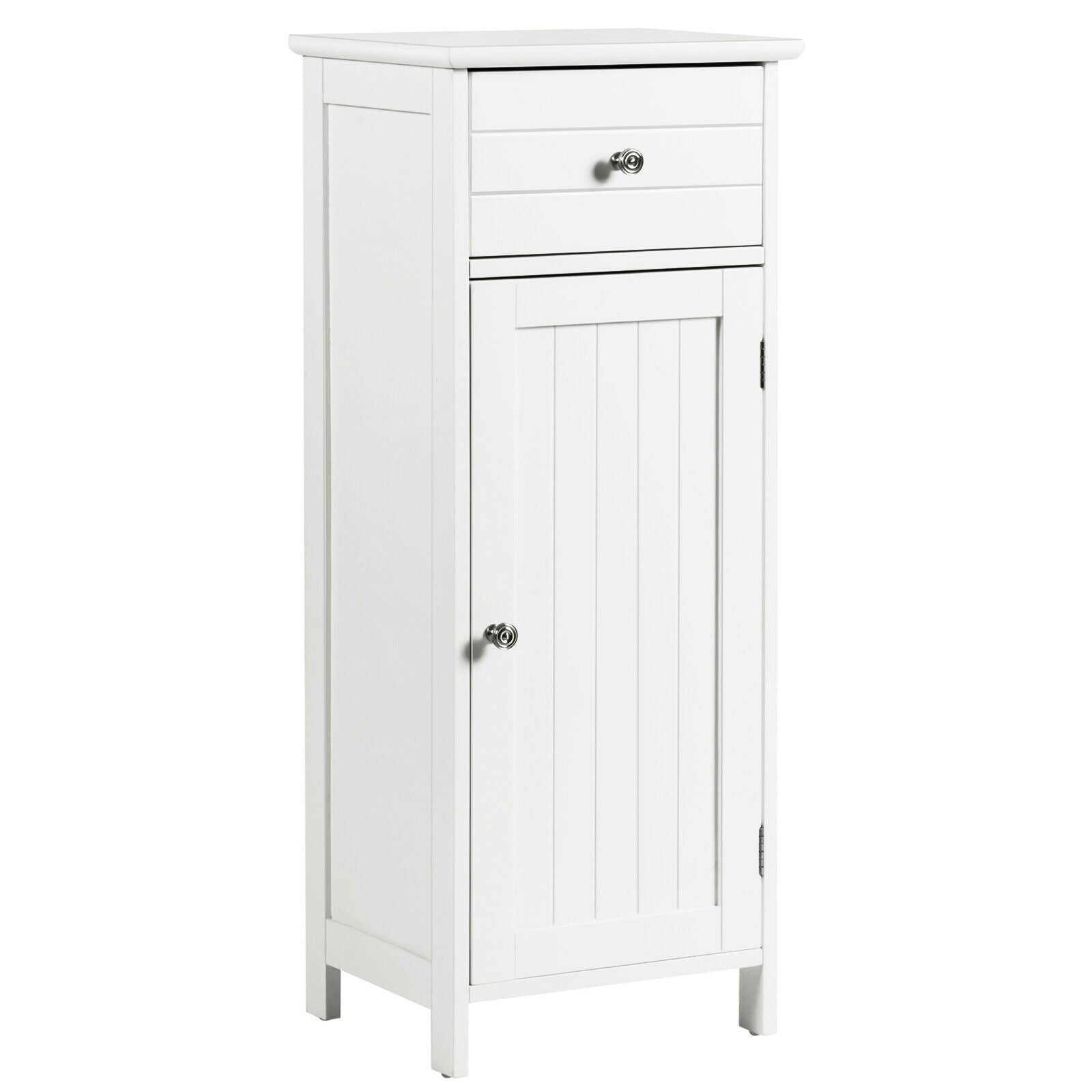 Bathroom Floor Storage Cabinet with Adjustable Shelf & Large Drawer