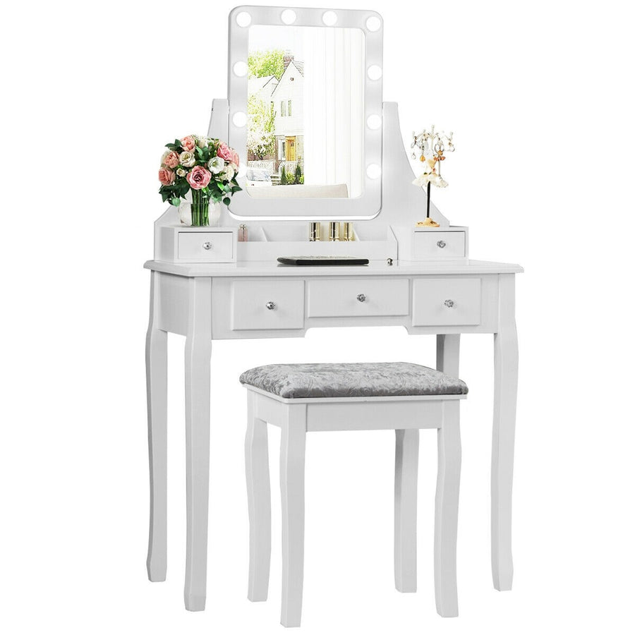 CHARMAID | LED Vanity Set with 10 Dimming Light Bulbs - Giantexus
