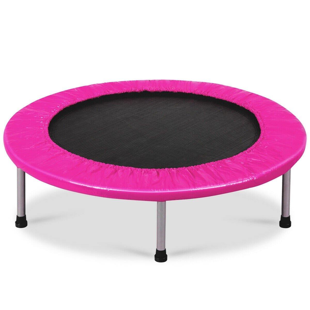 Mini Fitness Trampoline for Adults and Kids, 38 Inch Rebounder Trampoline - Giantexus