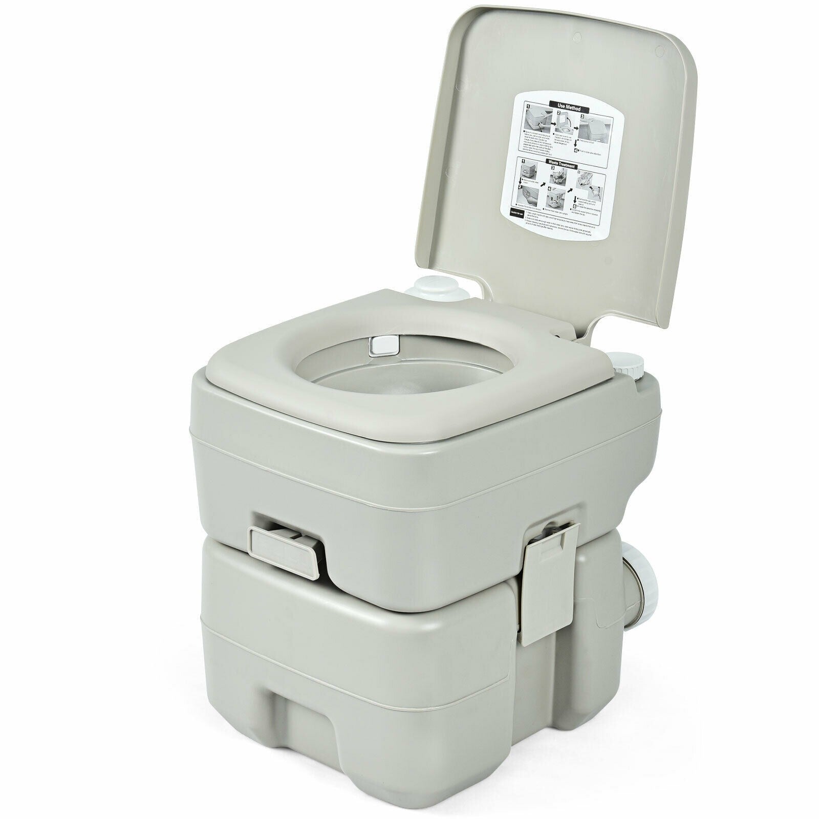 Portable Toilet 5.3 Gallon with Powerful Push Pump
