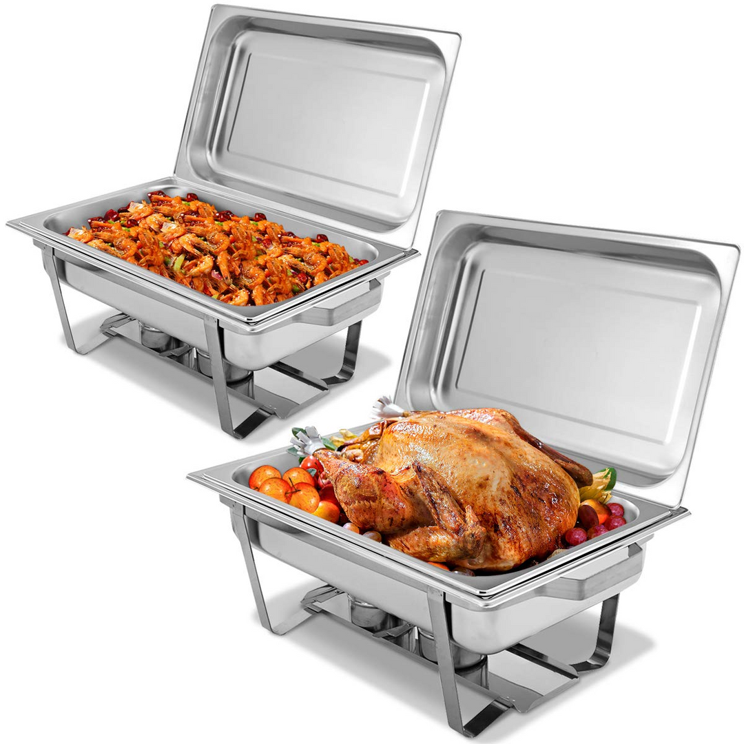 Giantex 2 Packs Chafing Dish 9 Quart Chafter Dishes Stainless Steel