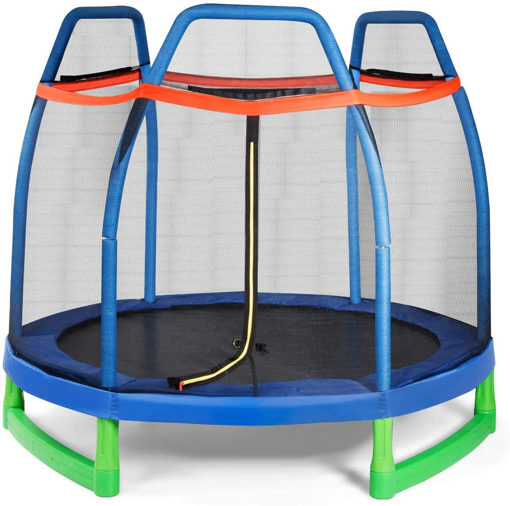7 Ft Kids Trampoline with Safety Enclosure Net Giantex Giantexus