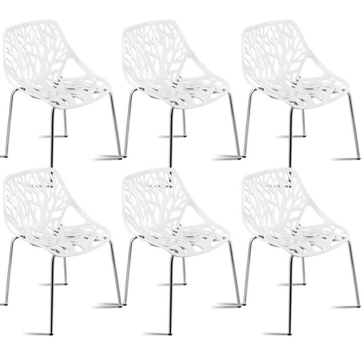 Giantex Set of 6 Modern Dining Chairs w/Plastic Feet Pads