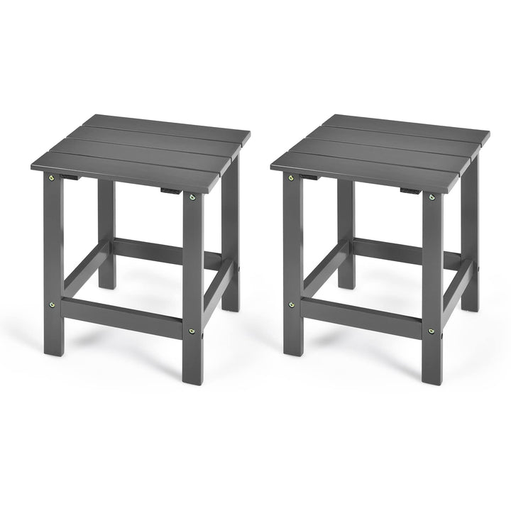 Outdoor Side Table, 15 Square Wood End Table with Slatted Design
