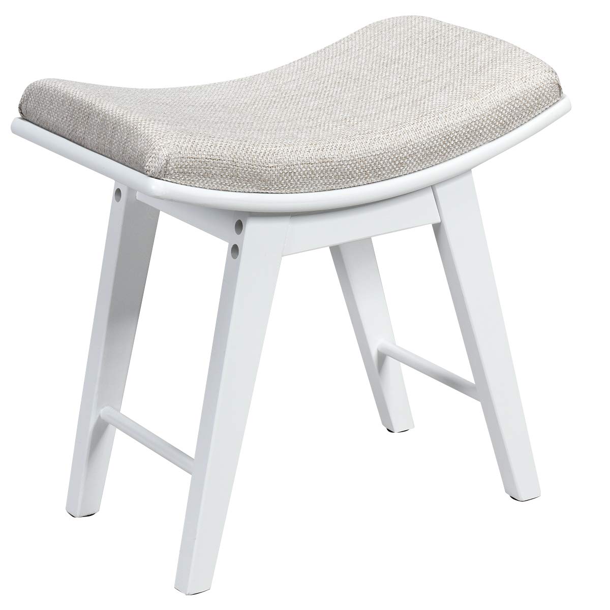 CHARMAID Vanity Stool, Makeup Dressing Stool with Concave Seat Surface