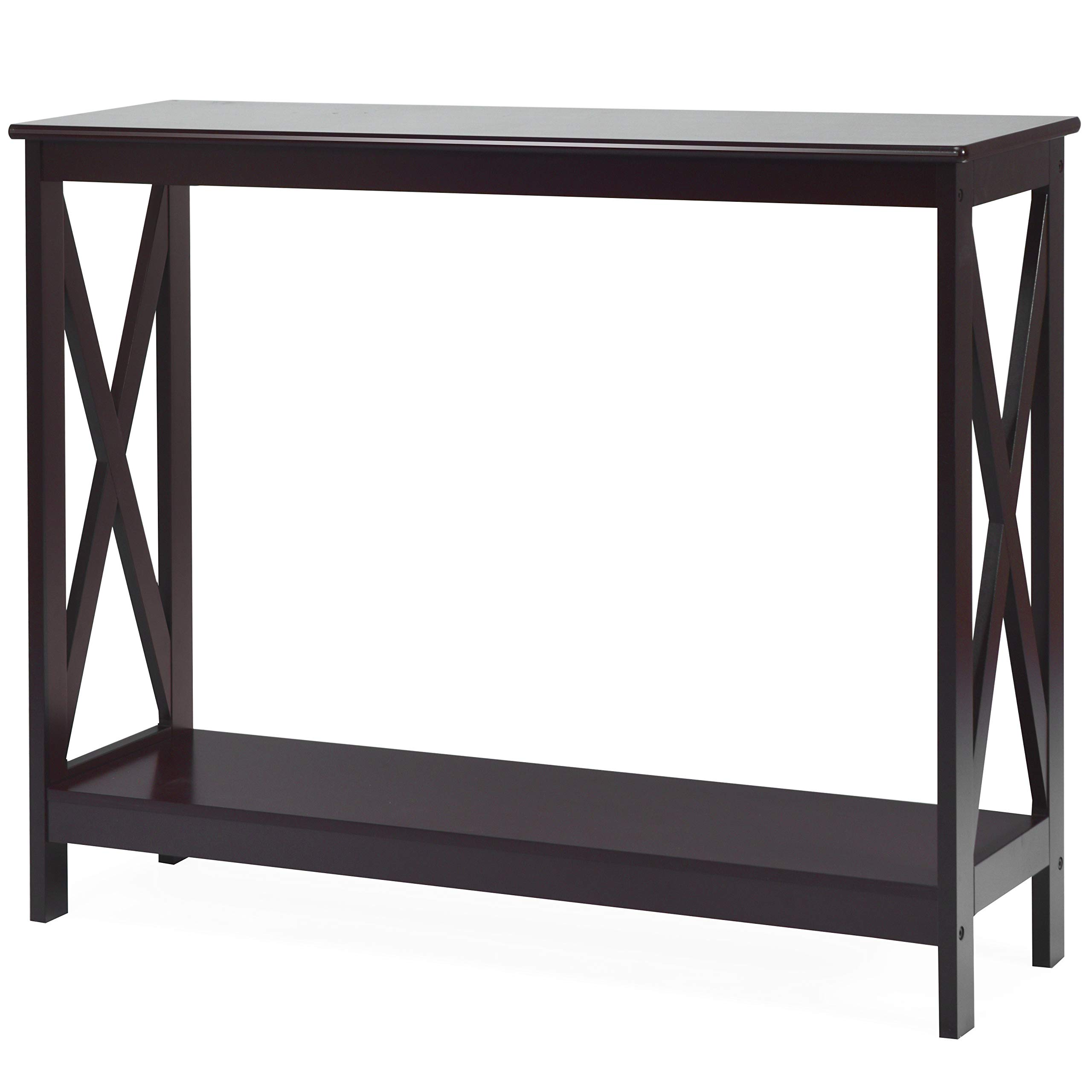 Giantex Console Table 2-Tier with Storage Shelf,X-Design Bookshelf