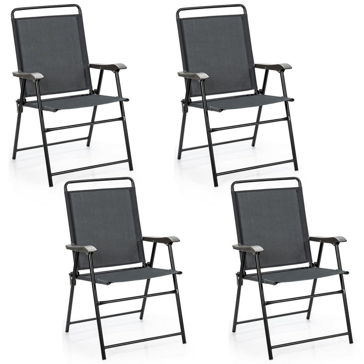 Set of 4 Folding Patio Chairs, Patio Dining Chairs