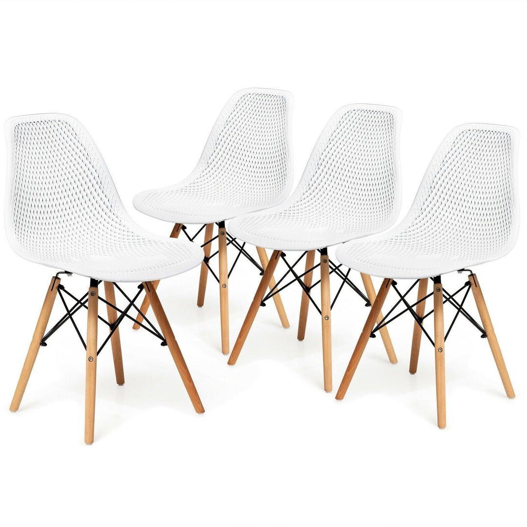 Giantex Set of 2 or 4 Modern Dining Chairs, Shell PP Lounge Side Chairs w/ Mesh Design - Giantexus
