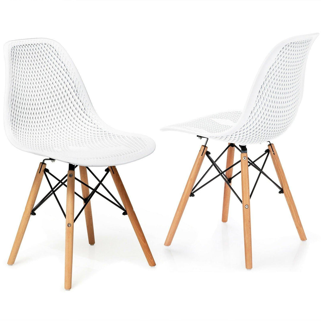 Giantex Set of 2 or 4 Modern Dining Chairs, Shell PP Lounge Side Chairs w/ Mesh Design - Giantexus