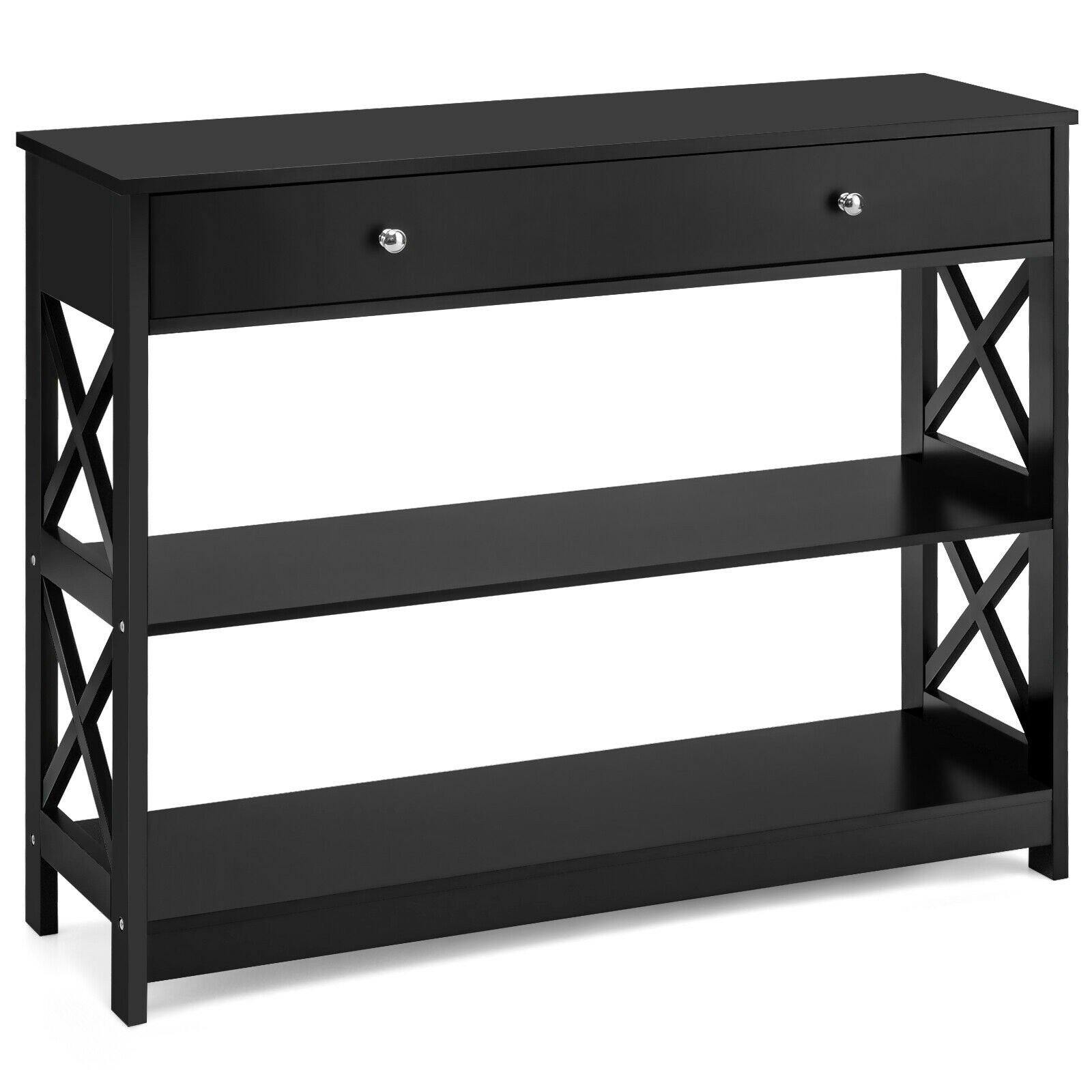 3-Tier Console Table with Drawers - Giantexus