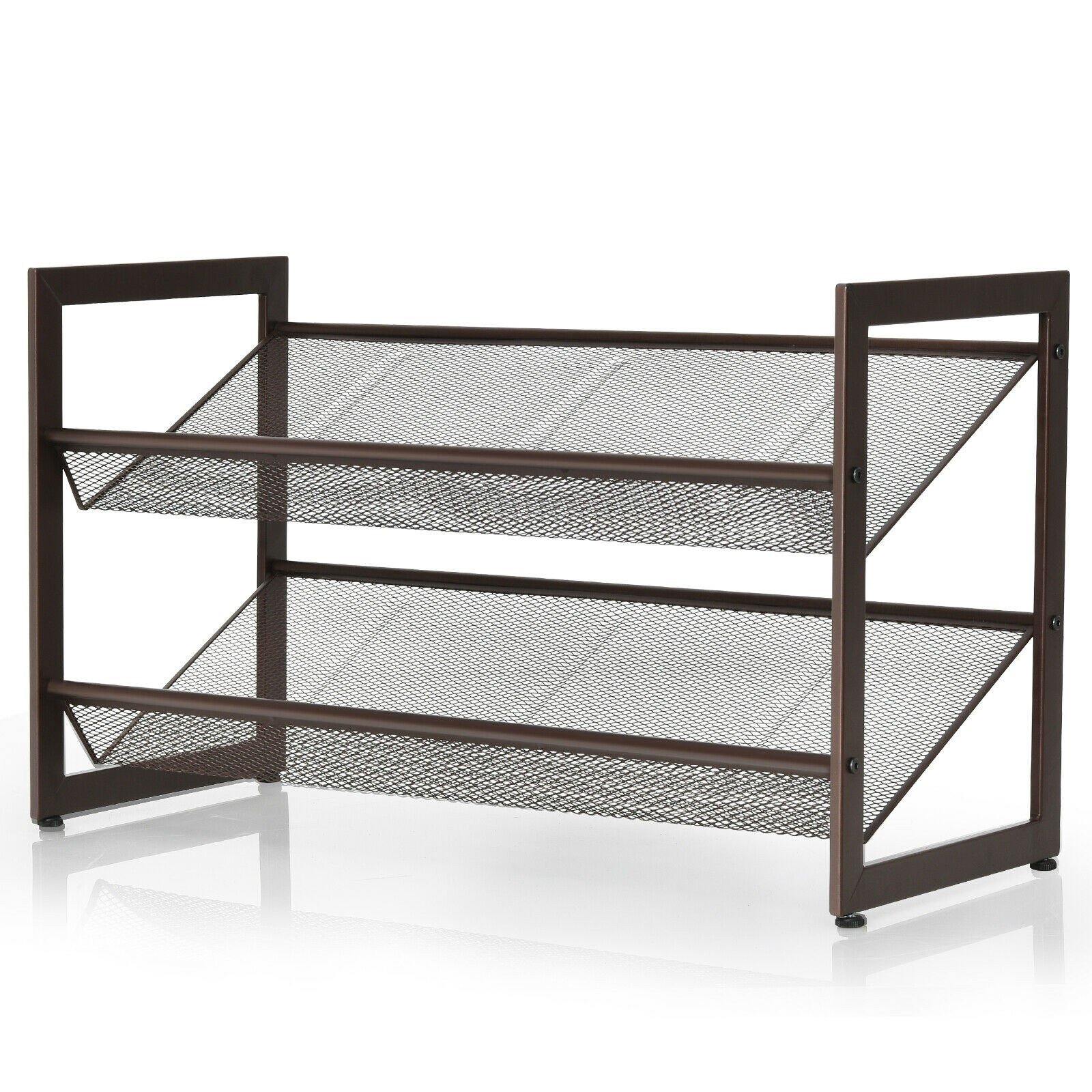 2-Tier Metal Shoe Rack, Shoe Storage Organizer - Giantexus