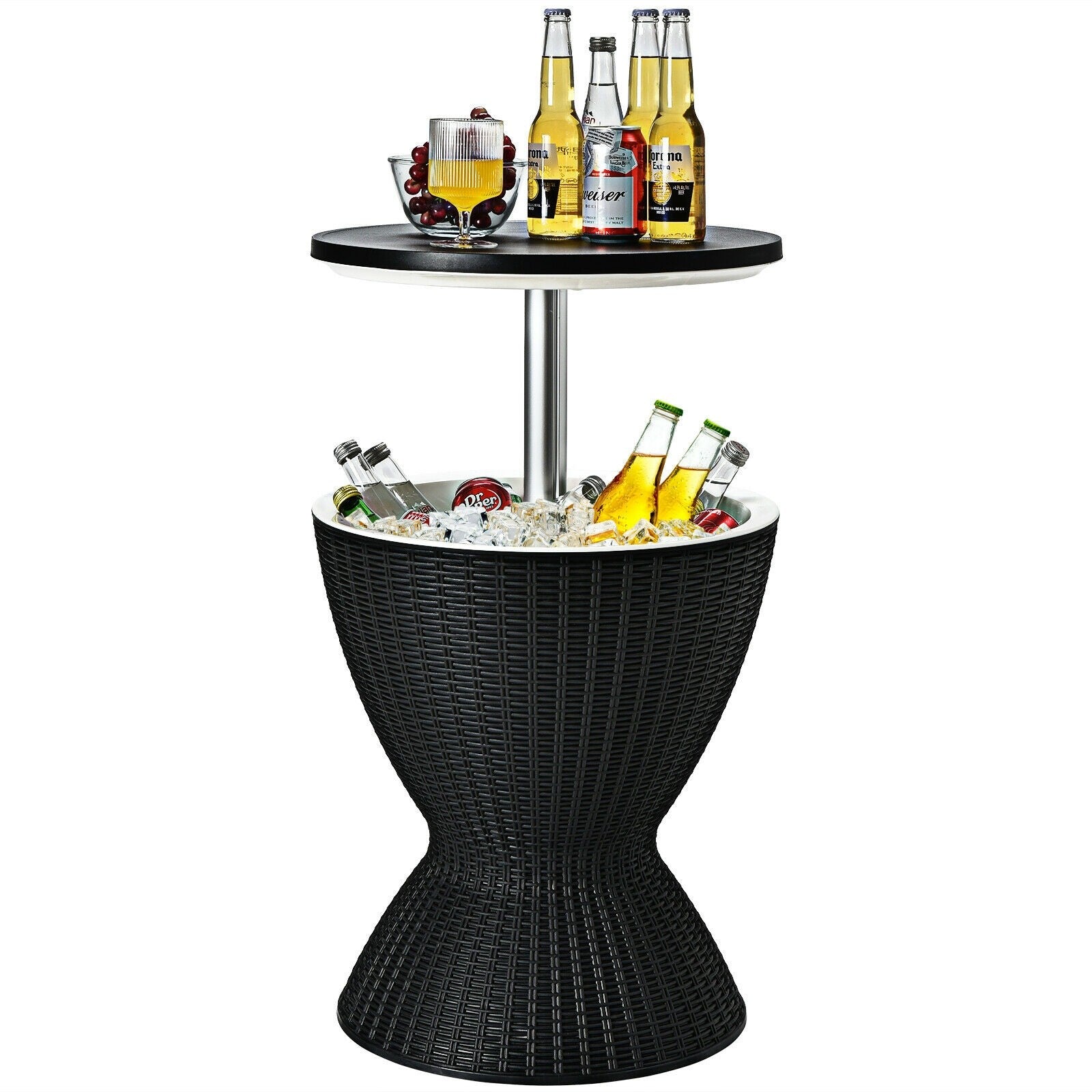 Giantex Cool Bar Table, 8 Gallon Beer and Wine Cooler (Black)