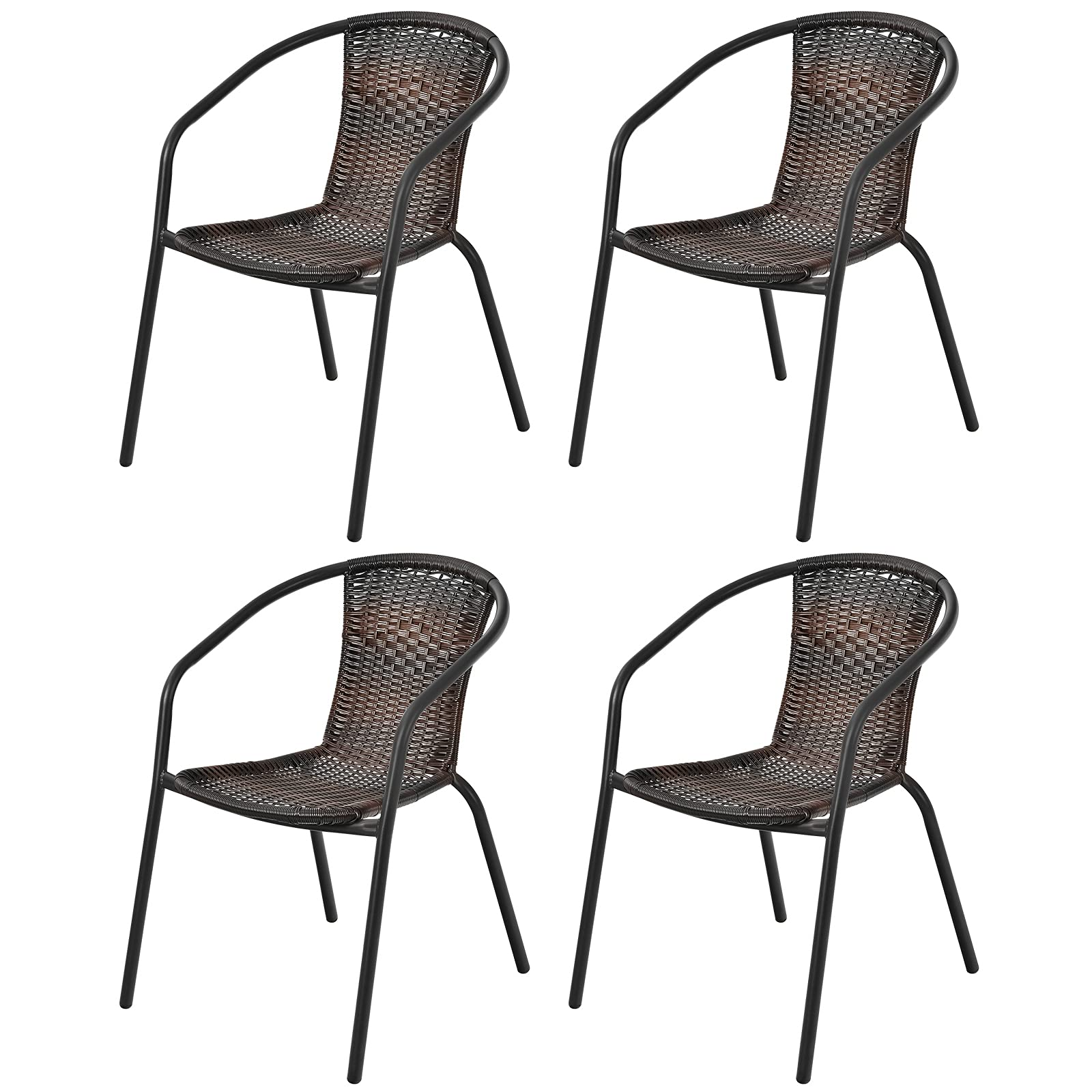 Giantex Set of 4 Outdoor Chairs Rattan Dining Chair