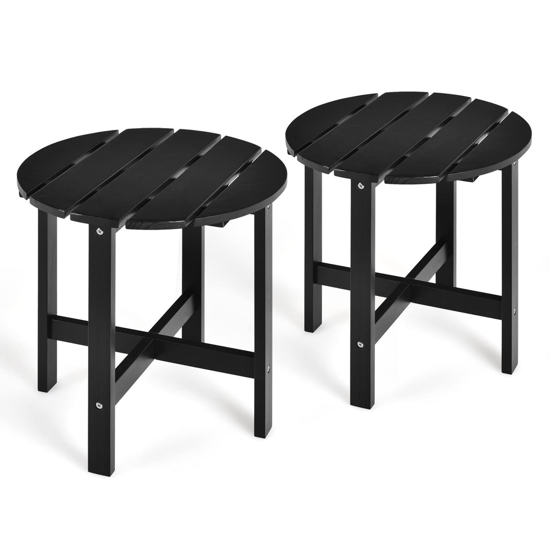 Patio Side Table 18" Outdoor Bistro Table with Stable Cruciform Structure