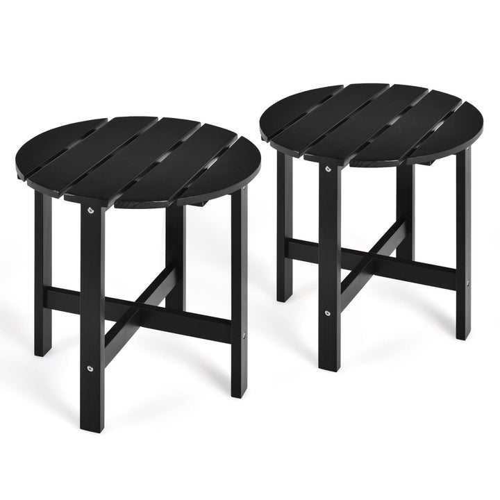 Patio Side Table 18" Outdoor Bistro Table with Stable Cruciform Structure