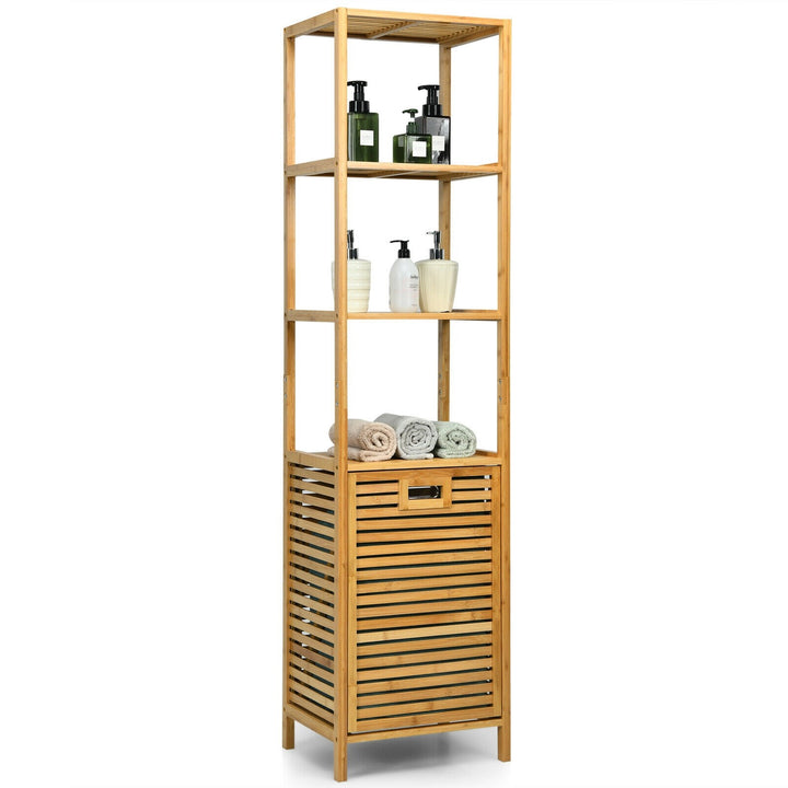 63" Tilt Out Laundry Hamper and 4-Tier Storage Shelves
