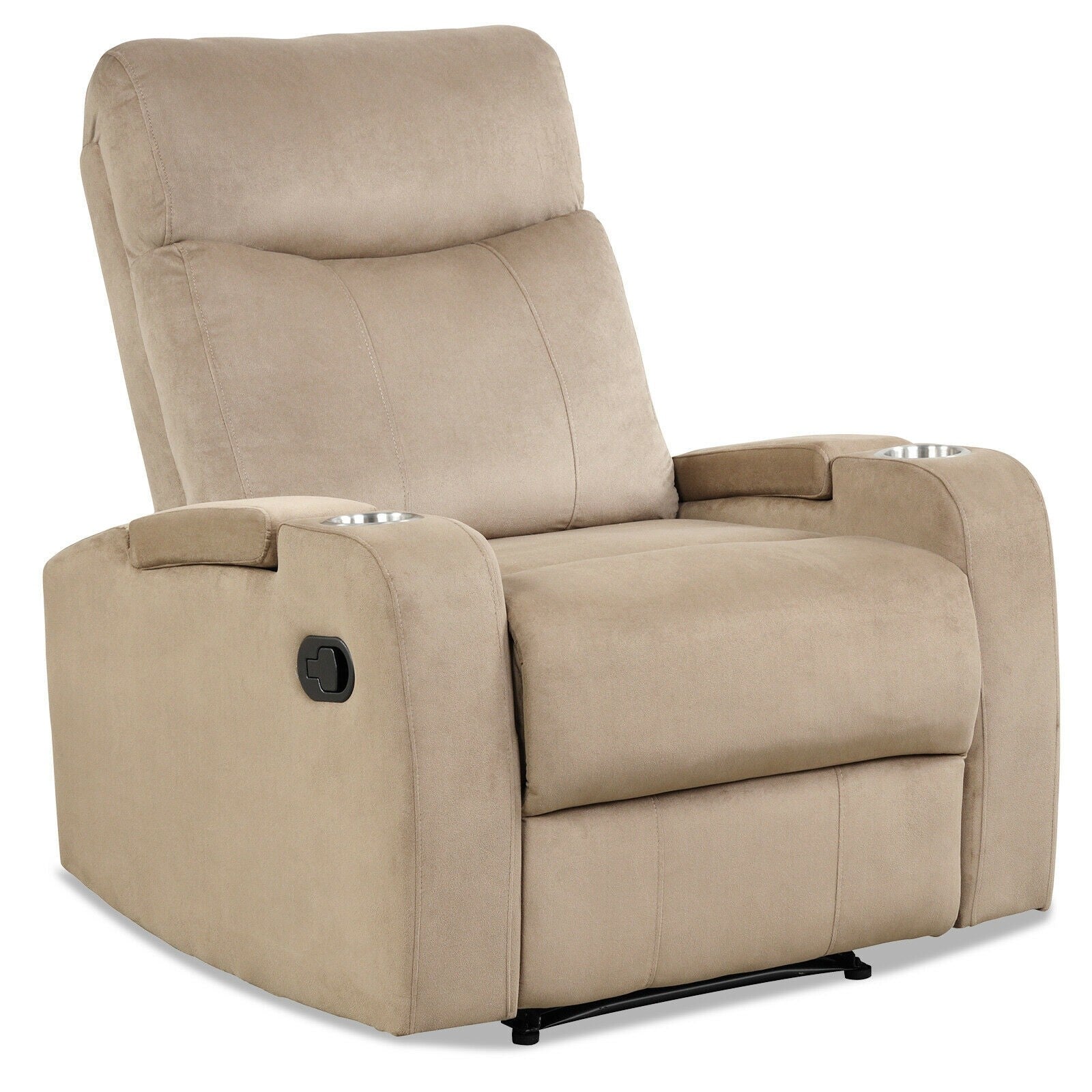 Recliner Chair with Cup Holders, Fabric Reclining Chair Manual Recliner Chair
