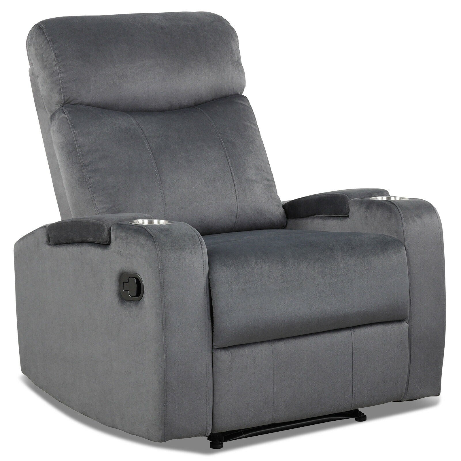 Recliner Chair with Cup Holders, Fabric Reclining Chair Manual Recliner Chair