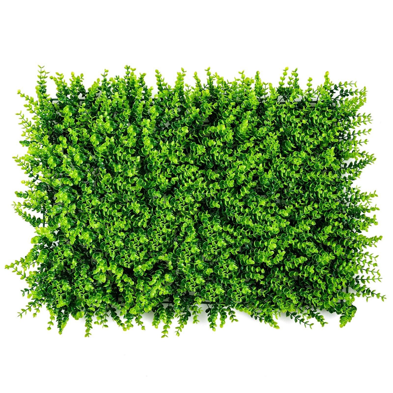 12 Pcs 16x24inch Artificial Eucalyptus Hedge Plant Privacy Fence Panels - Giantexus