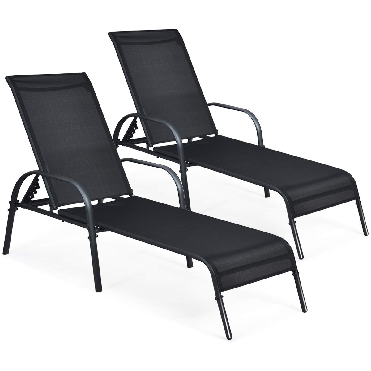 Giantex 2 Pcs Outdoor Chaise Lounge Chair