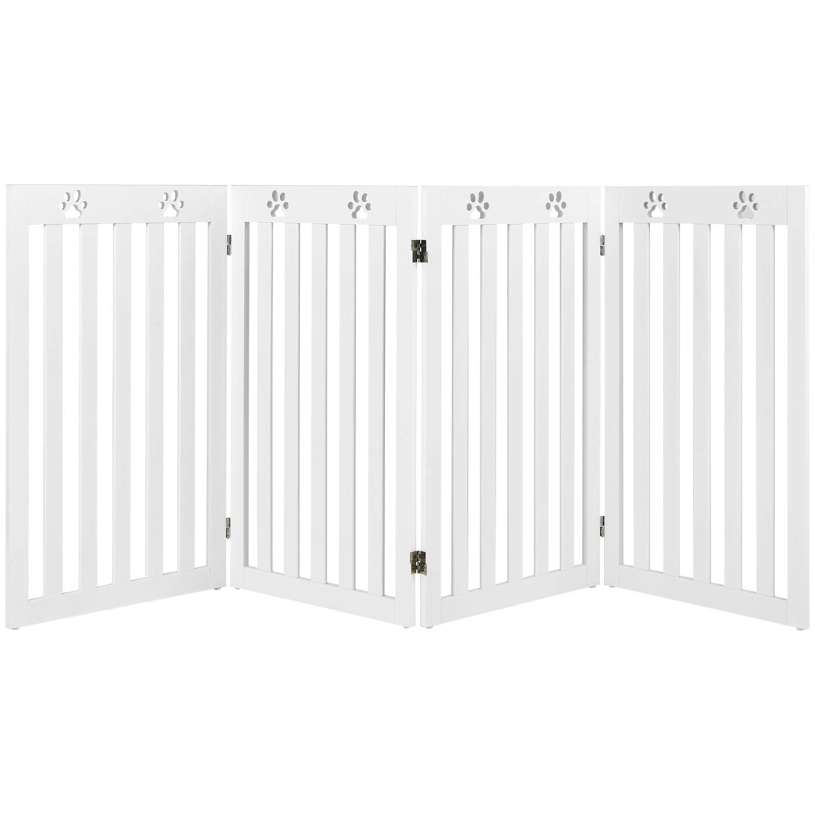 Giantex Wooden Freestanding Pet Gate, 4 Panel-36 inch Height Large Dog Fence