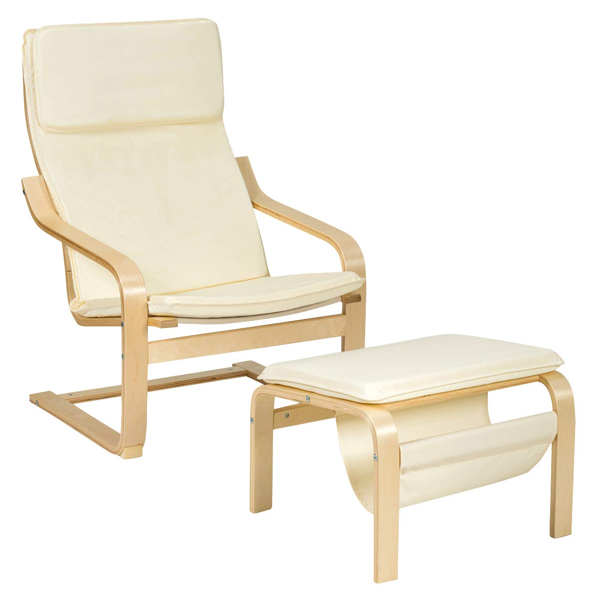 Giantex Armchair and Footstool Set