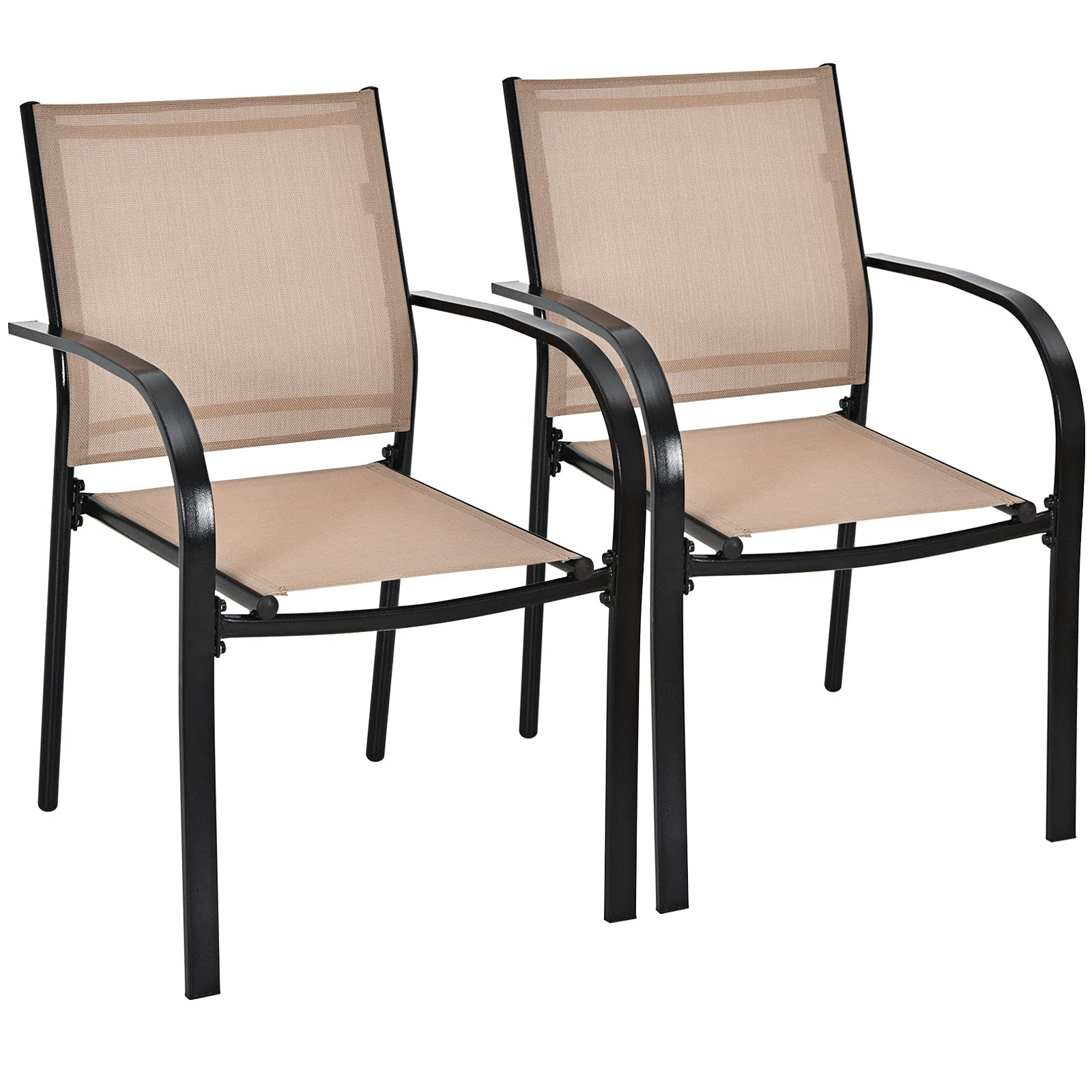 Comfortable 2 Pack Bistro Chairs for Porch Garden Backyard Poolside