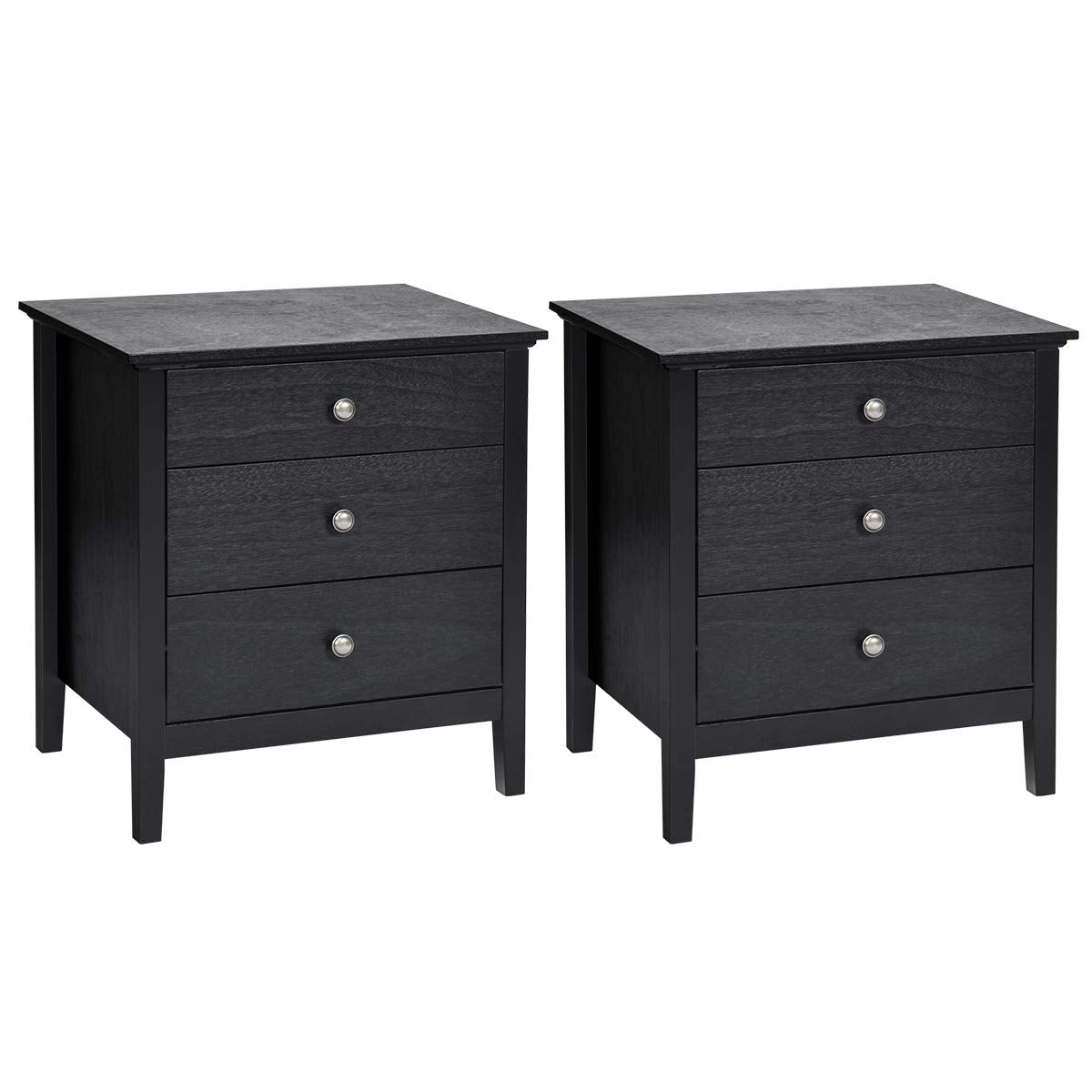 Giantex Nightstand with Drawers Solid Structure Side Table for Storage Bedroom