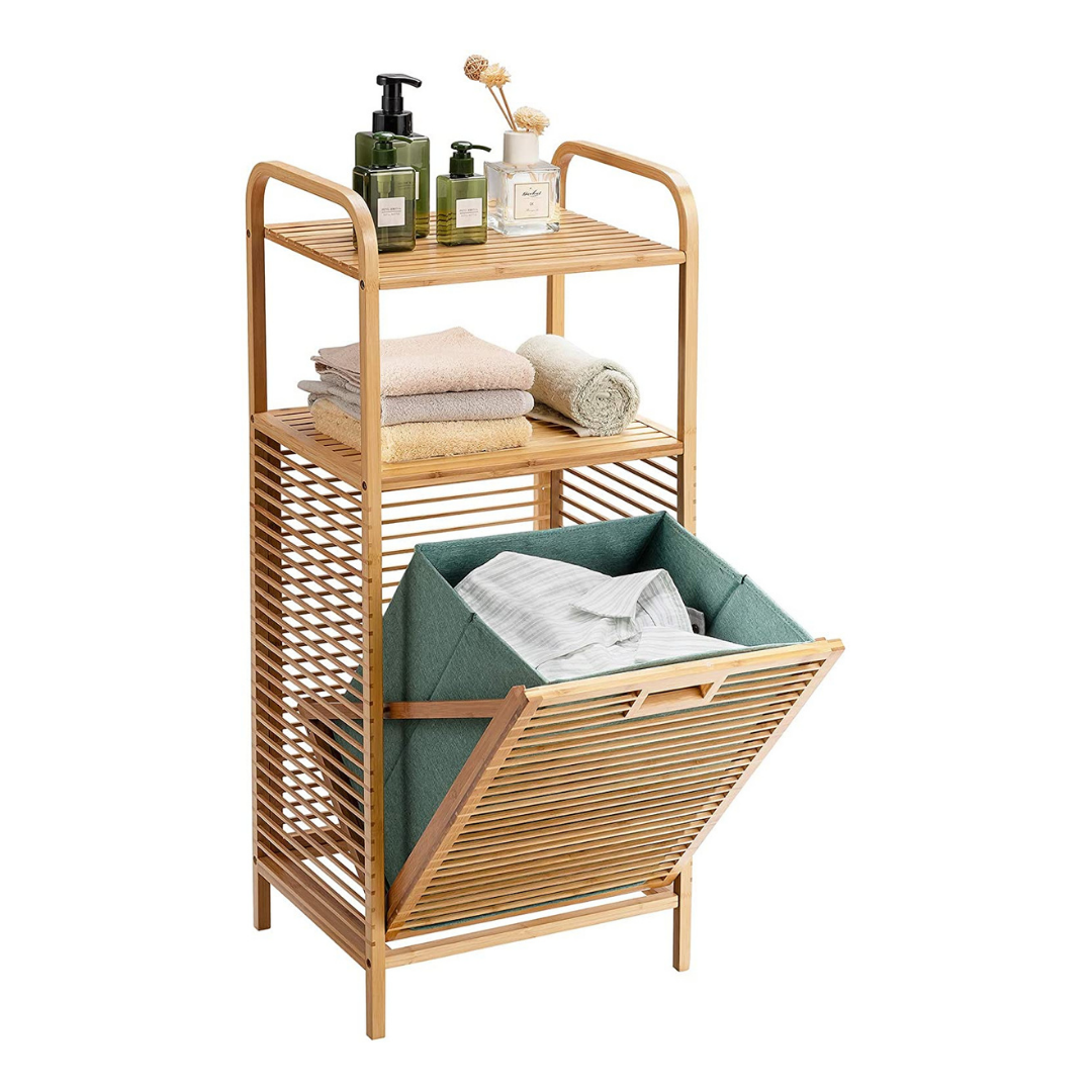 Bamboo Freestanding Clothes Basket - Giantexus