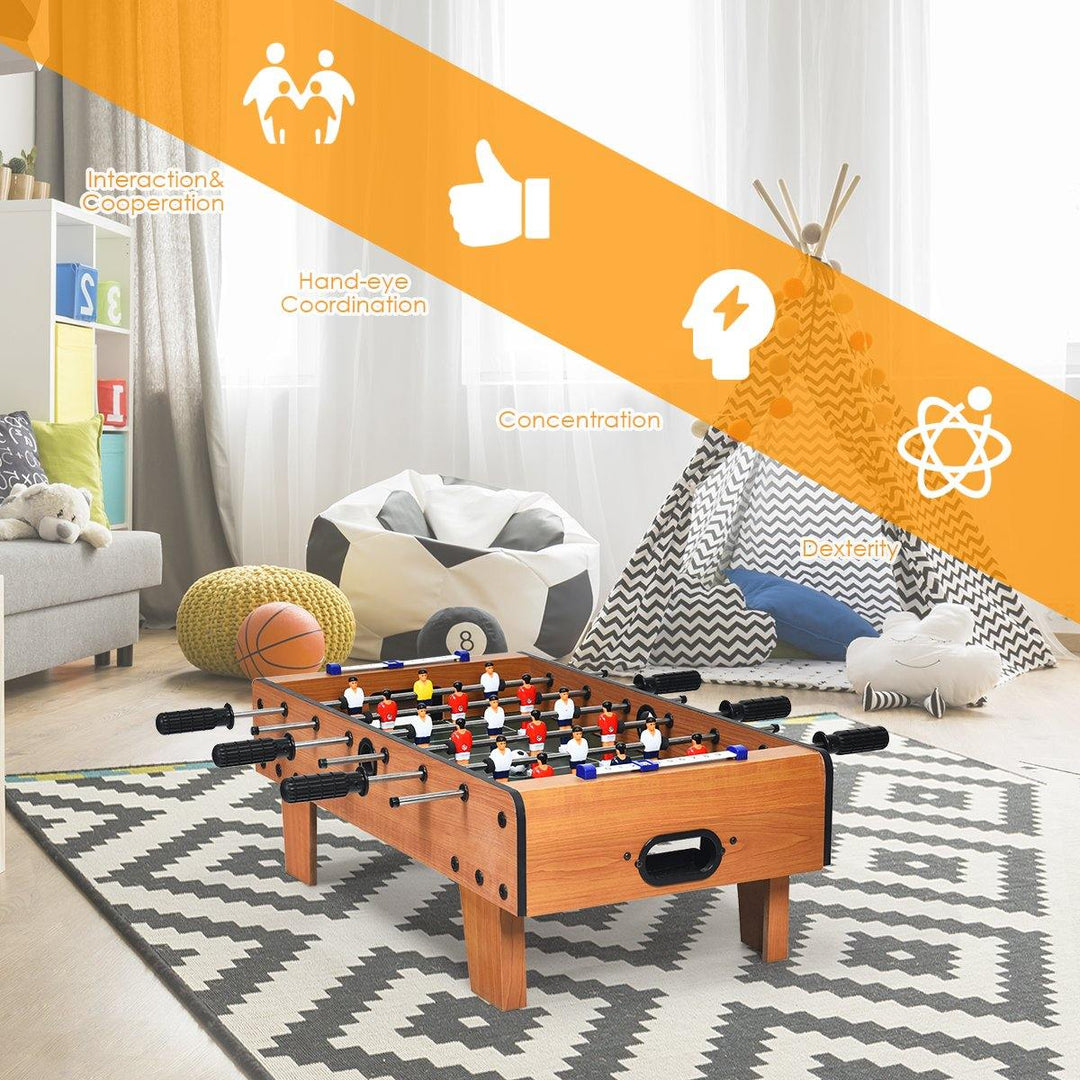 Giantex Foosball Table, 27in Mini Football Table Game w/ 2 Footballs, Score Keepers (Natural) - Giantexus