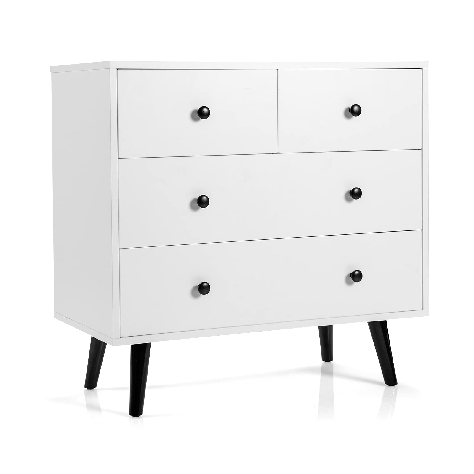 Giantex 4 Drawer Chest Dresser w/Spacious Drawers & Metal Handles