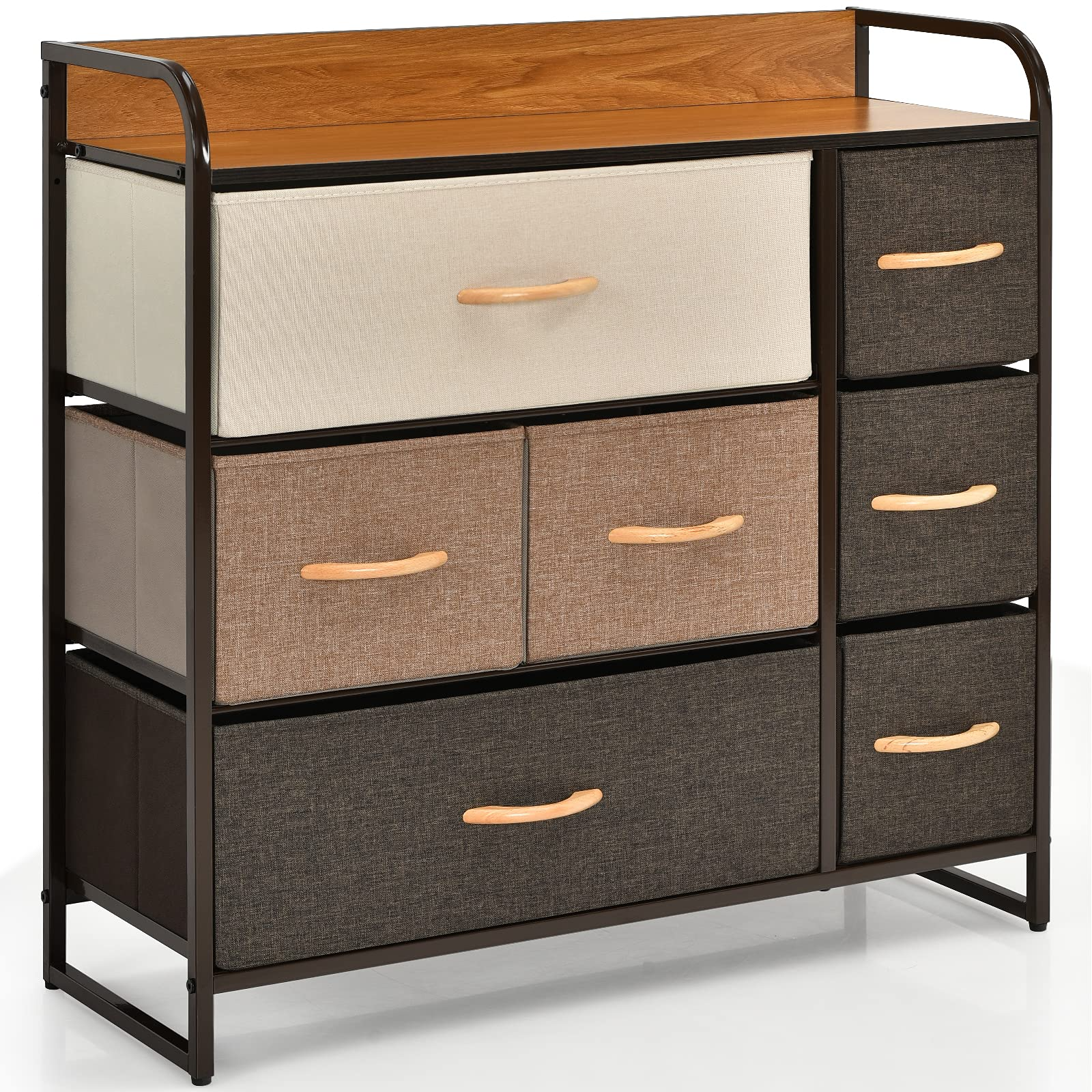 Giantex 7 Drawer Dresser Storage Tower with Fold-able Fabric Drawers