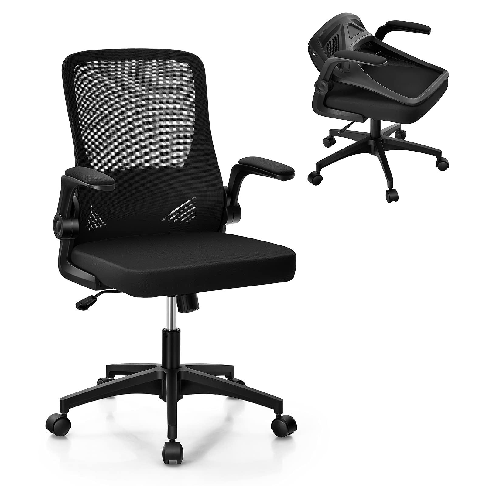 Giantex Swivel Rolling Executive Task Chair Computer Desk Chair for Home Meeting Room (Black)