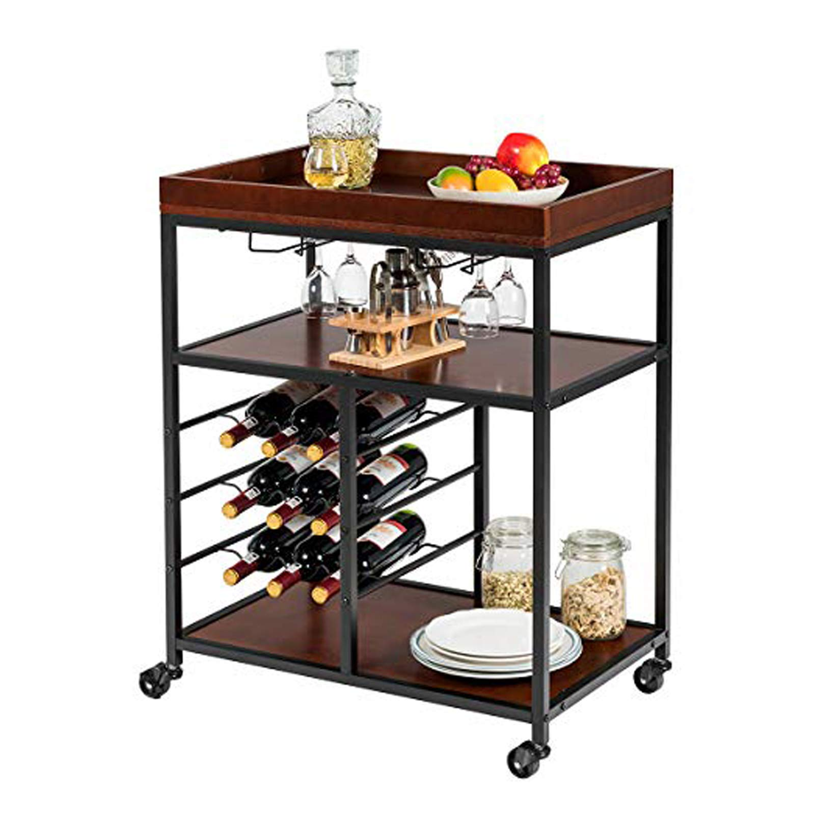 Giantex 3-Tier Kitchen Island Cart Rolling Trolley