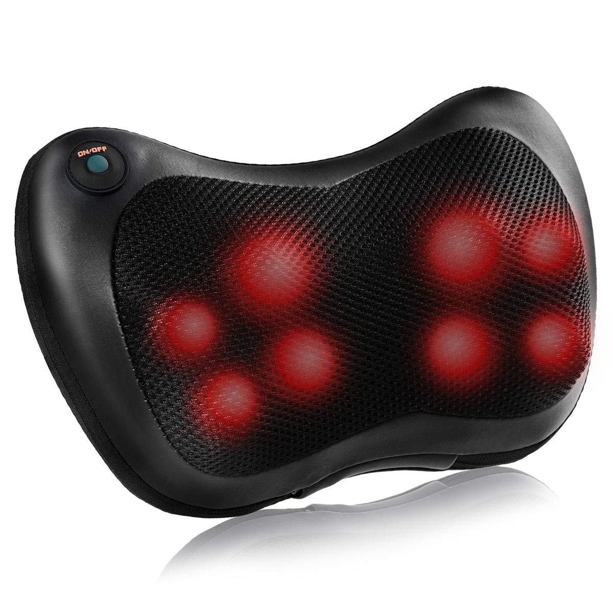 Giantex Shiatsu Back Neck Massager with Heat, Kneading Massage Pillow for Muscle Pain Relief